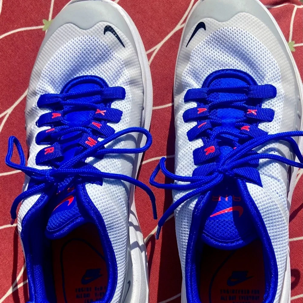 Nike Air Max: Women's White, Cobalt Blue, Coral- AA2168-101 Women- U.S.(8) - Picture 2 of 9